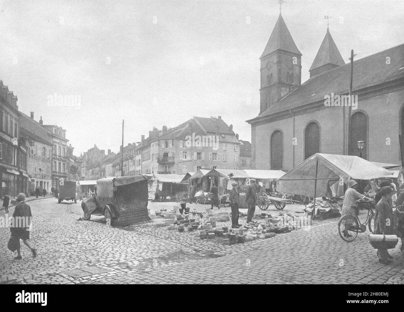 MOSELLA. Sarrebourg 1937 vecchia stampa d'epoca Foto Stock