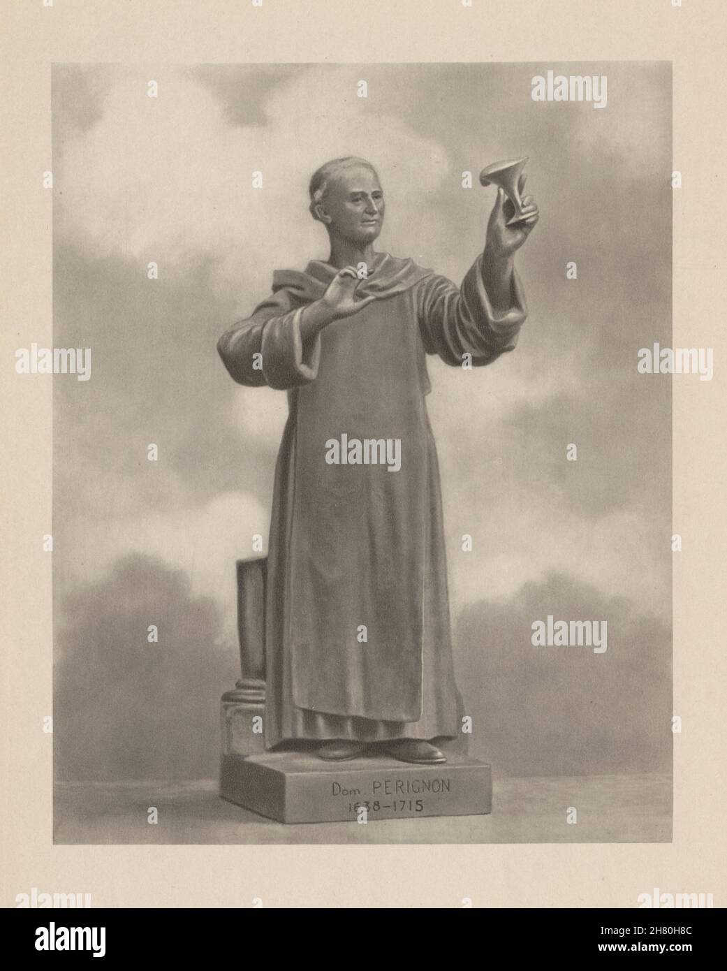 Dom Perignon 1638-1715, monaco benedettino francese. Sviluppatore di Champagne 1944 Foto Stock