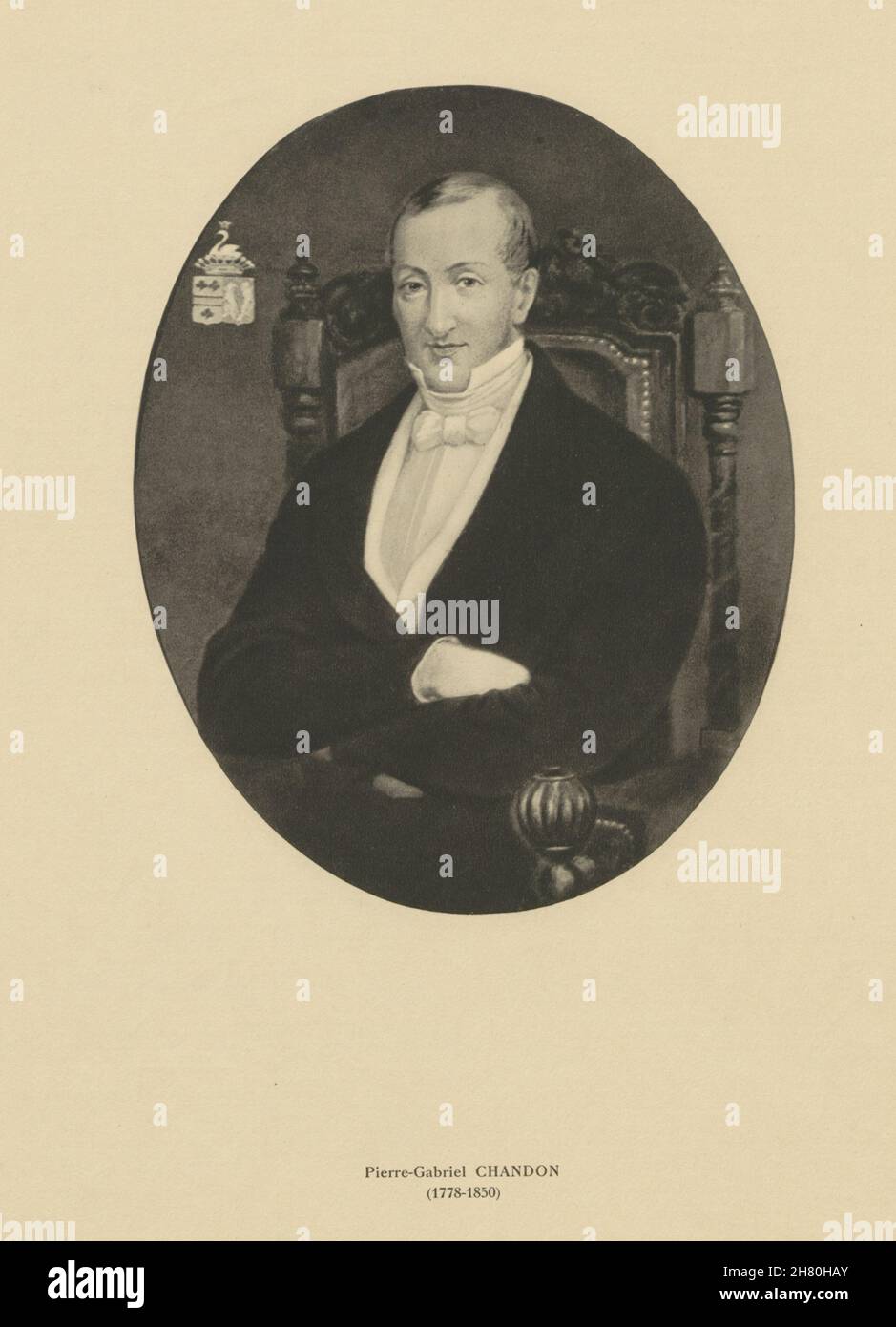 Pierre-Gabriel Chandon (1778-1850). Champagne 1944 vecchia stampa d'epoca Foto Stock