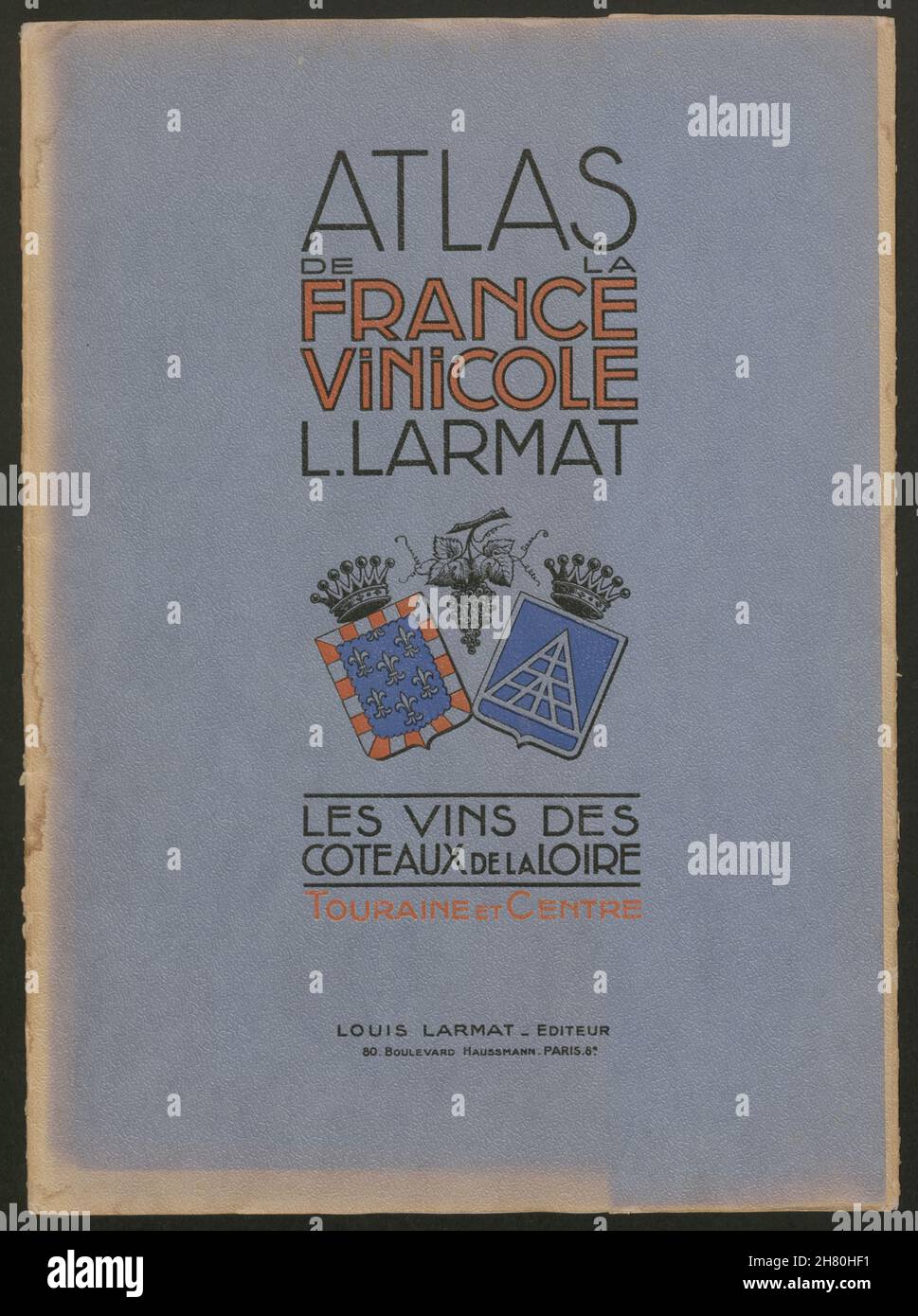 Louis Larmat. Copertina Atlas de la France Vinicole. Loire 1946 vecchia stampa d'epoca Foto Stock