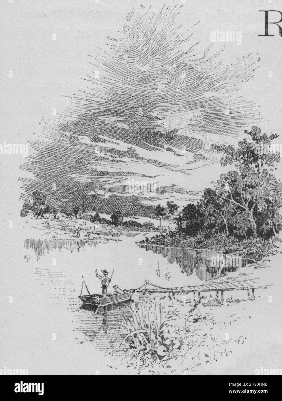 Sul fiume Fitzroy. Rockhampton. Australia 1890 antica immagine di stampa Foto Stock
