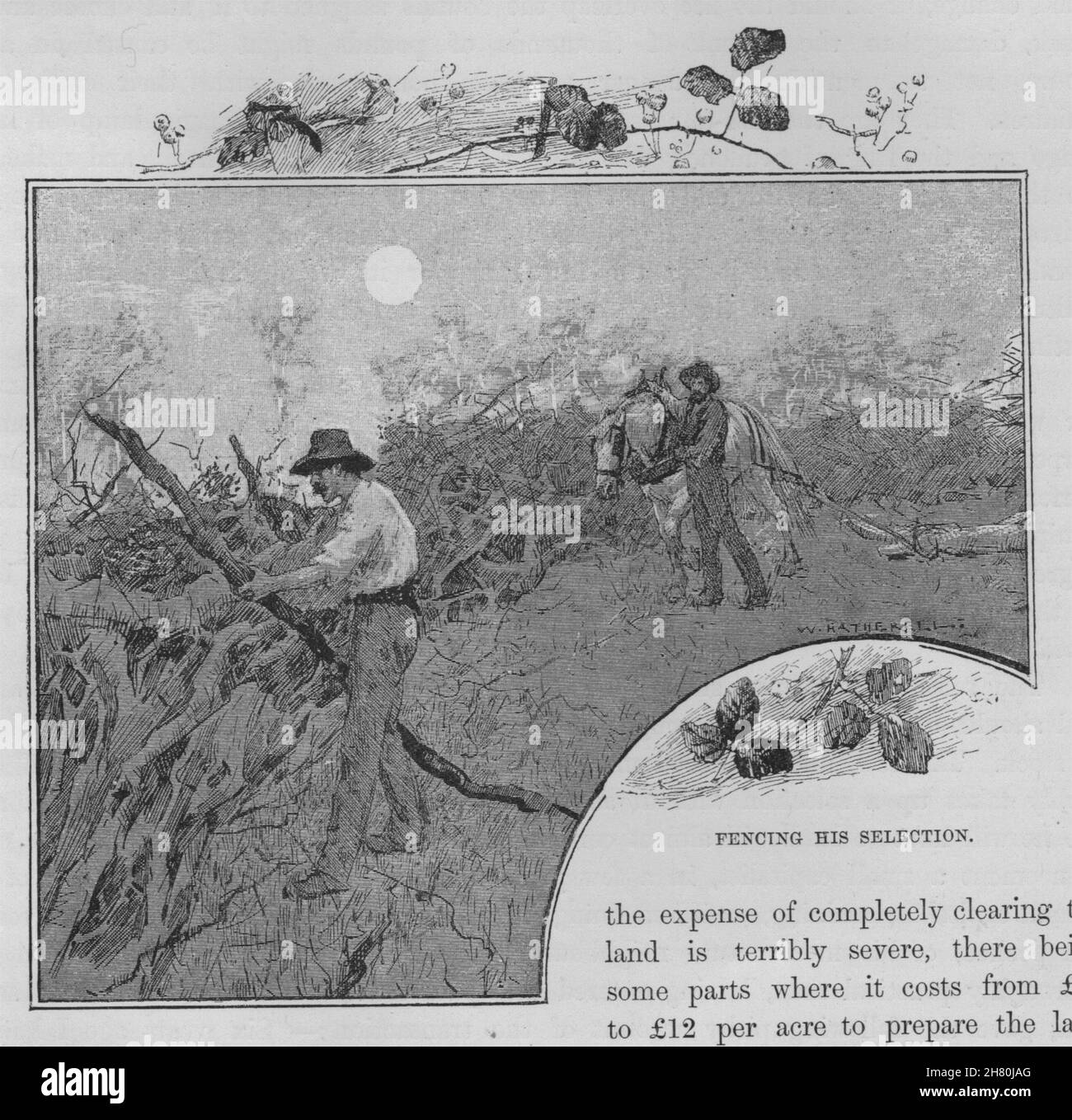 La scherma la sua selezione. Australia 1890 antica vintage delle immagini di stampa Foto Stock