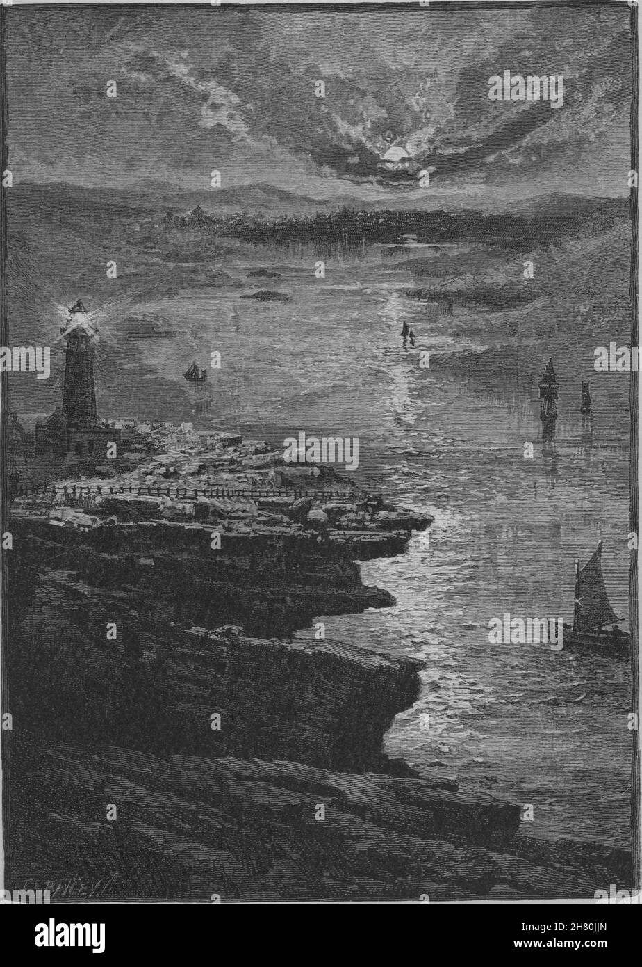Sydney, dal sud di testa. Sydney. Australia 1890 antica immagine di stampa Foto Stock
