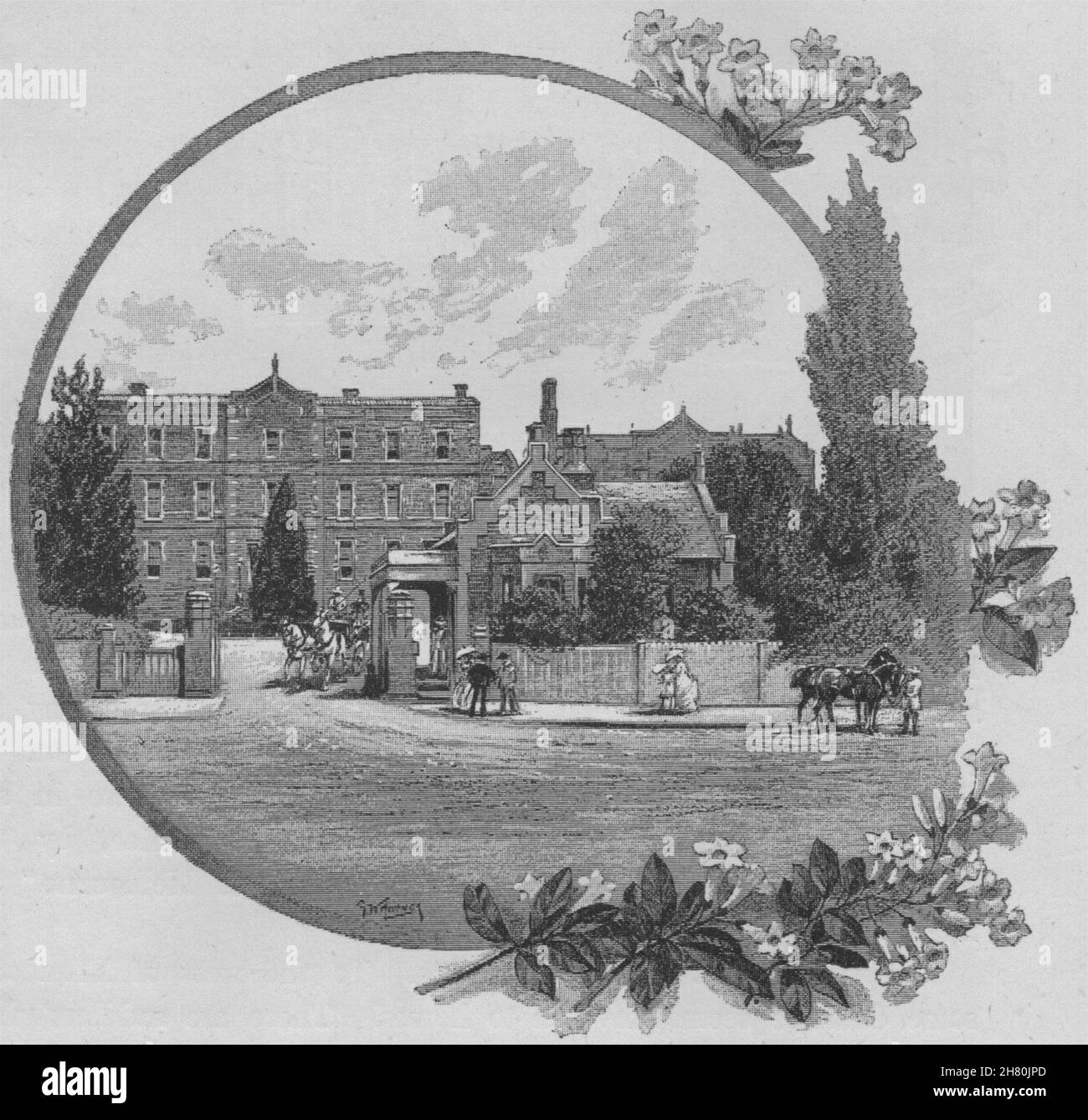 Ospedale di Melbourne. Melbourne. Australia 1890 antica immagine di stampa Foto Stock
