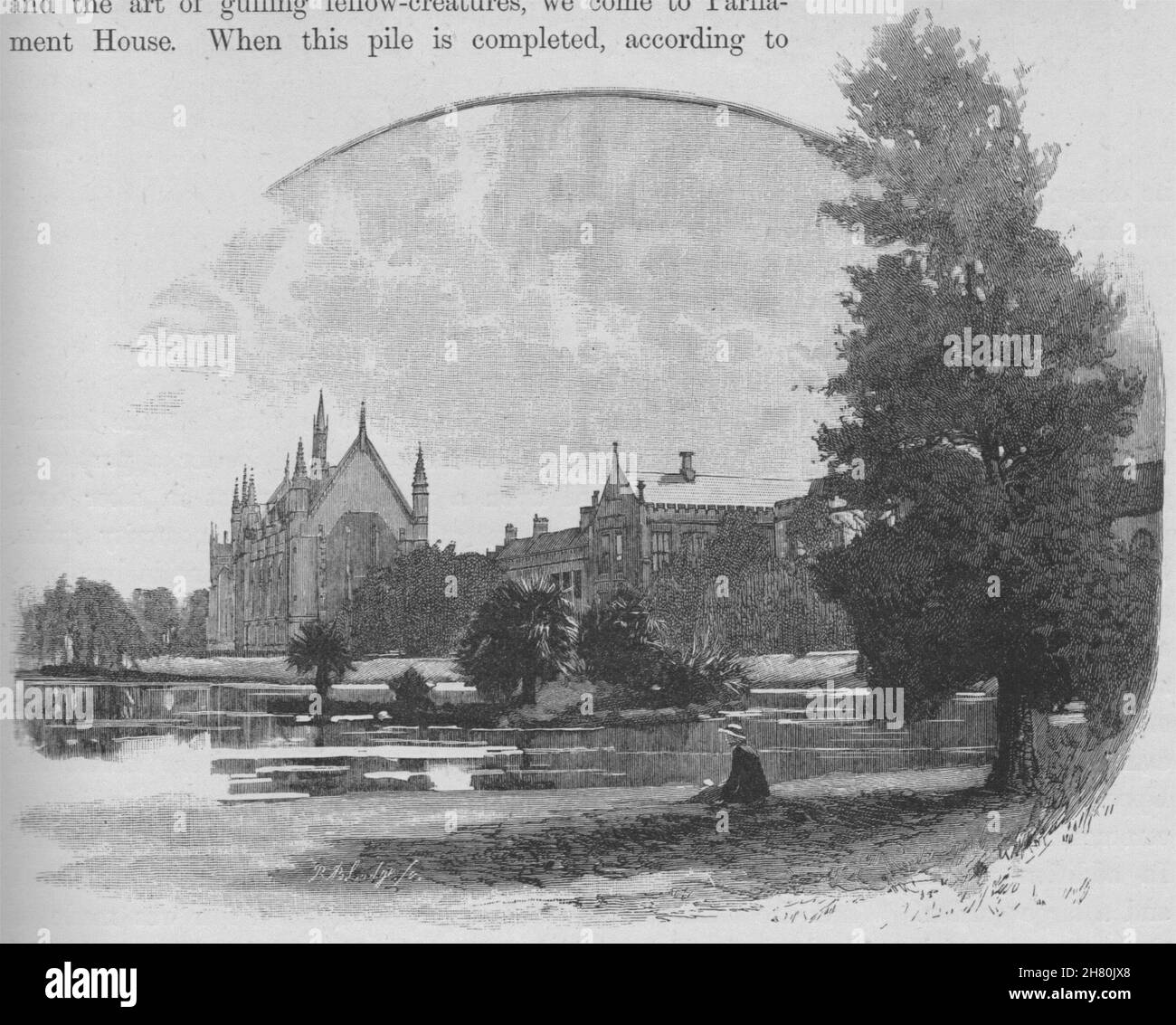 Università di Melbourne. Melbourne. Australia 1890 antica immagine di stampa Foto Stock