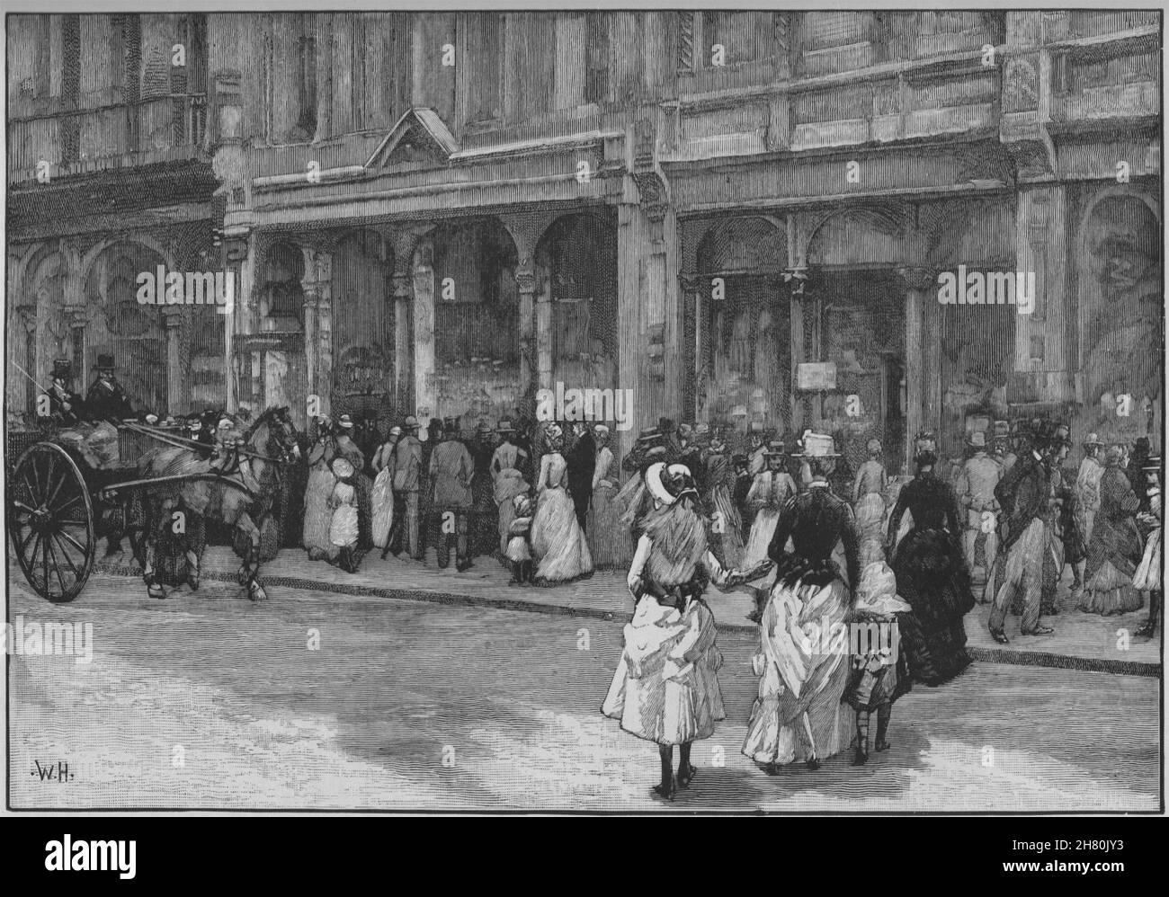 Il blocco ',' Collins Street, Melbourne. Melbourne. Australia 1890 antica stampa Foto Stock