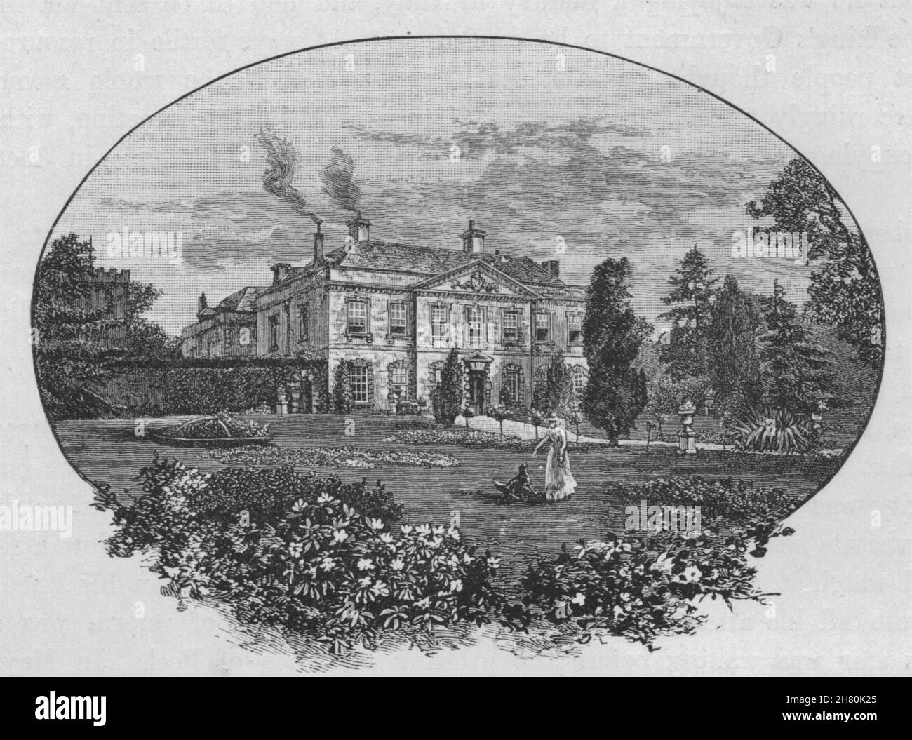 Hall di Melbourne, Melbourne, Derbyshire. Signore Melbourne. Australia 1890 stampare Foto Stock