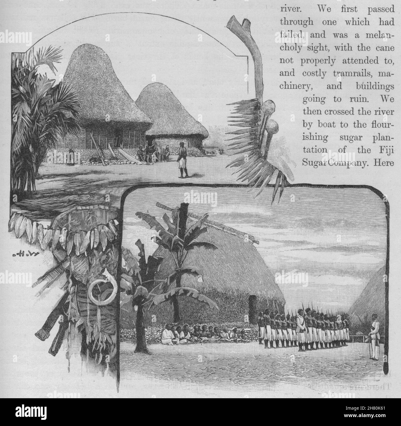 Case Fijiano. Isole Figi 1890 antica vintage delle immagini di stampa Foto Stock
