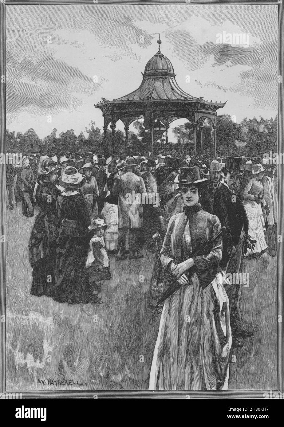 La banda di stand e Rotunda, Adelaide. Adelaide. Australia 1890 antica stampa Foto Stock