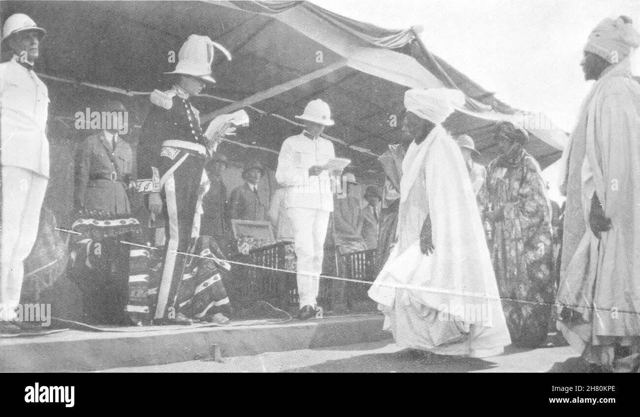 NIGERIA. L'installazione del Sultano di Sokoto 1936 vecchia stampa vintage Foto Stock