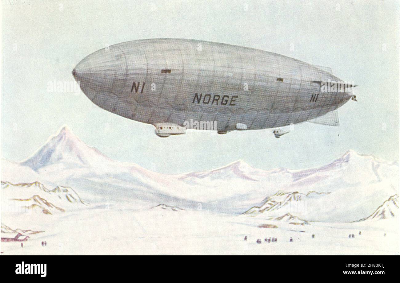VELIVOLO. L'Airship Norge (italiano) 1930 vecchia foto vintage Foto Stock