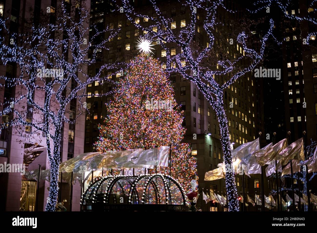 Christmas Tree Rockefeller Center New York City Manhatten Foto Stock