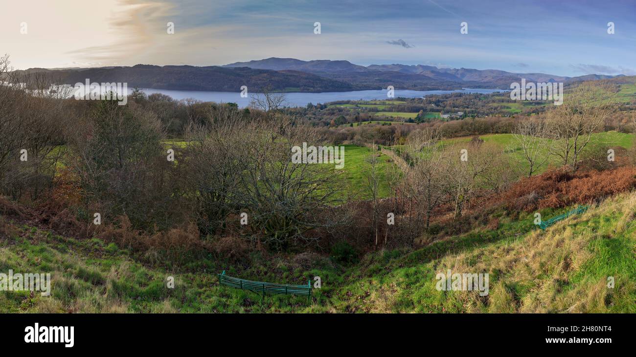 Vista di Windermere da Orrest Head. Foto Stock