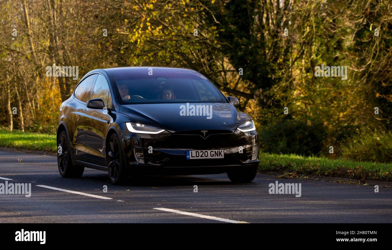 2020 Tesla elettrica nera Foto Stock