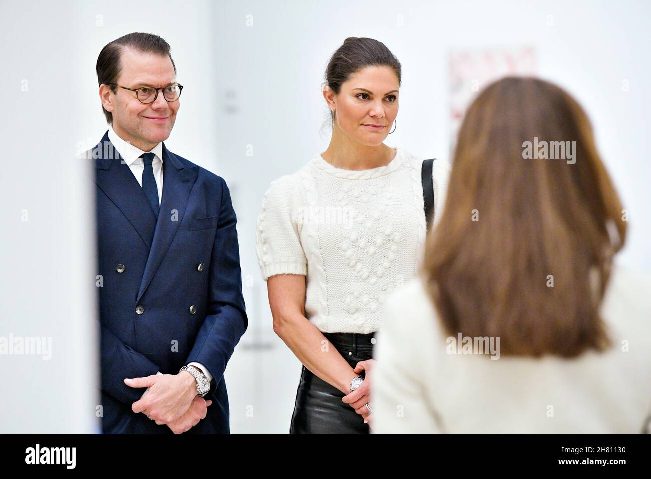 La Principessa Vittoria e il Principe Daniele visitano moderna museet a Malmo, 26 novembre 2021. La coppia della principessa ereditaria è in visita di un giorno a Malmo. Foto Johan Nilsson / TT kod 50090 Foto Stock