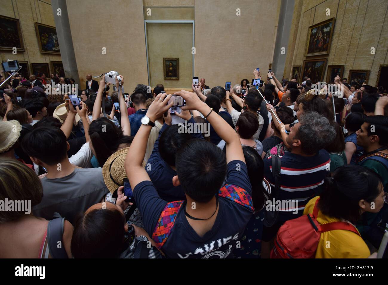 MonAlisa folla al Louvre Foto Stock