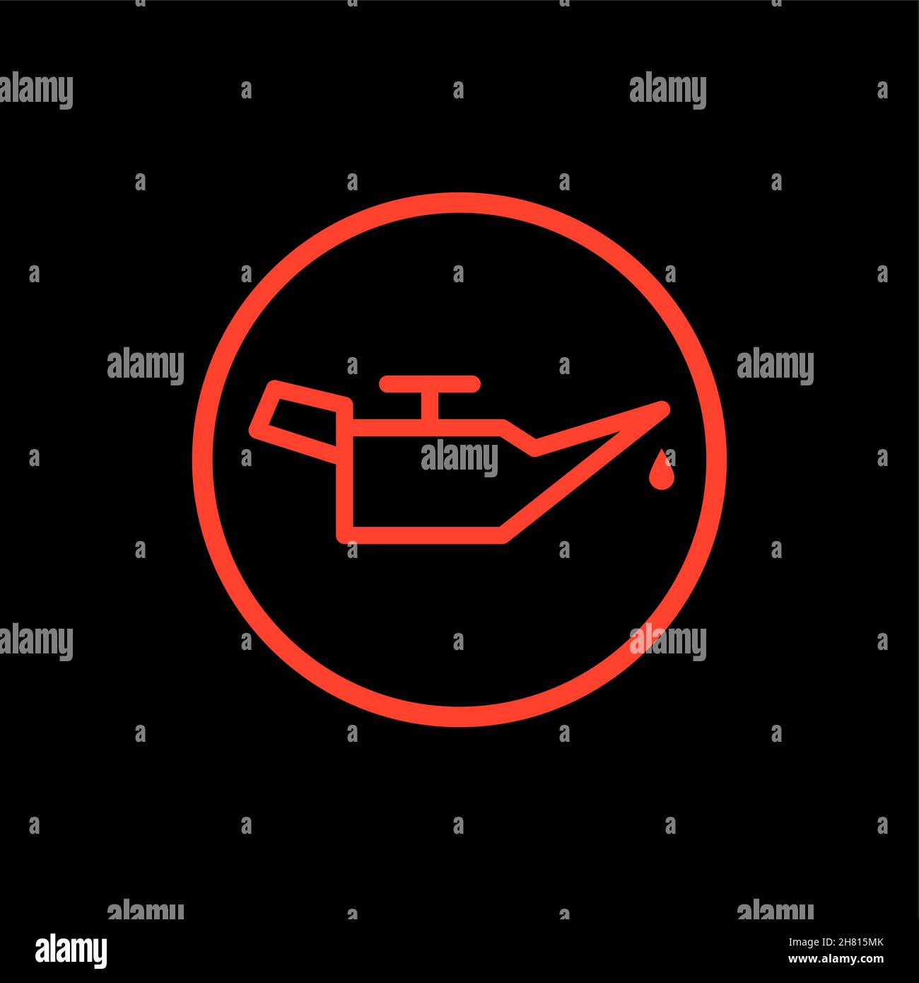 Icona con il logo del cruscotto del controllo del motore a olio. Simbolo dell'olio per auto simbolo del filtro del livello pittogramma vettoriale Illustrazione Vettoriale