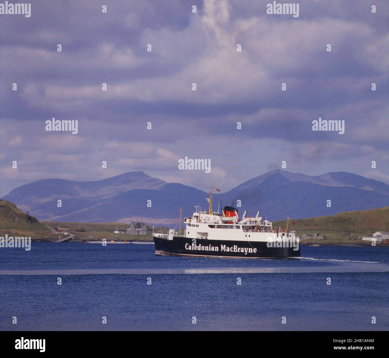 MV Columba partenza Oban Bay anni '80 Foto Stock