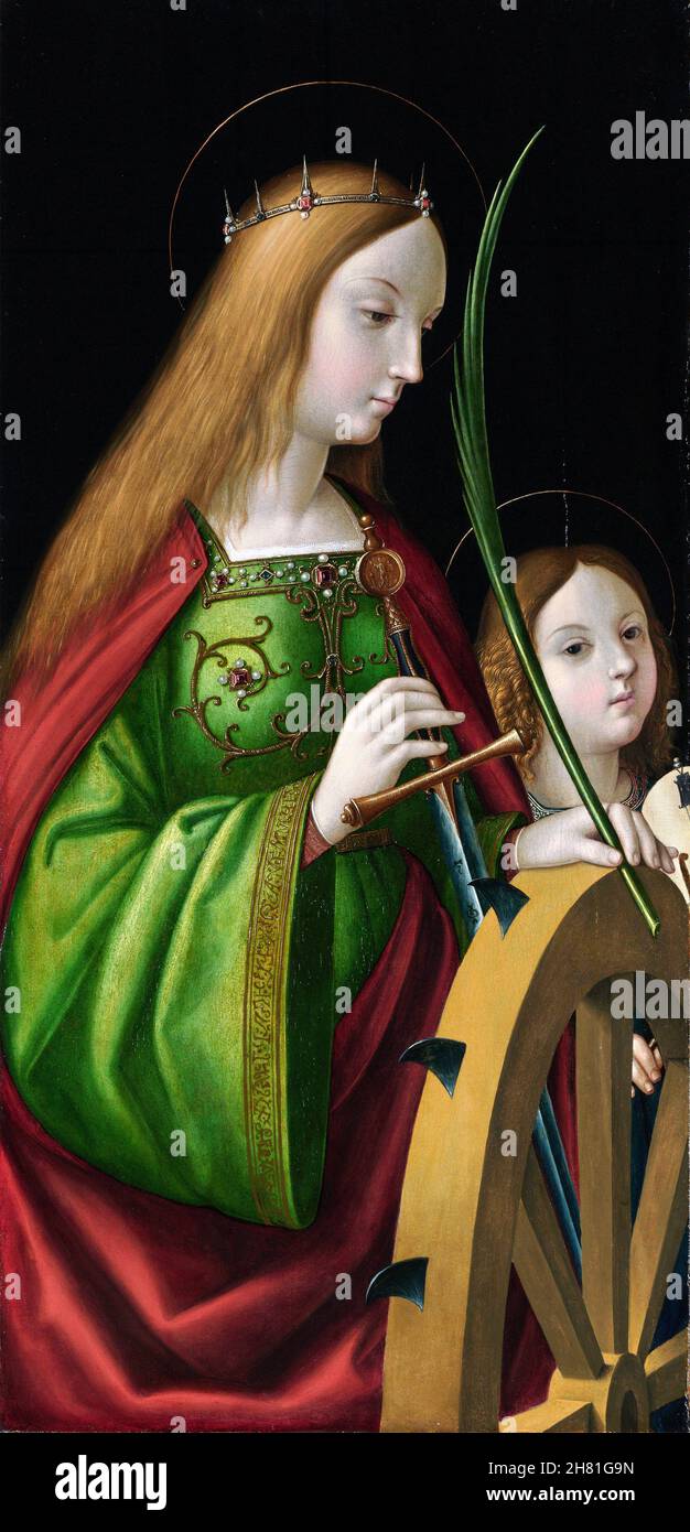 Santa Caterina d'Alessandria di Antonio de Solario, olio su legno, 1514 Foto Stock