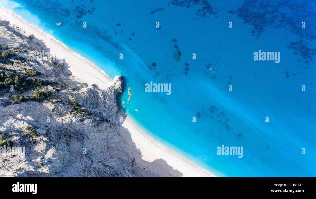 Egremni spiaggia a Lefkada isola Grecia Foto Stock