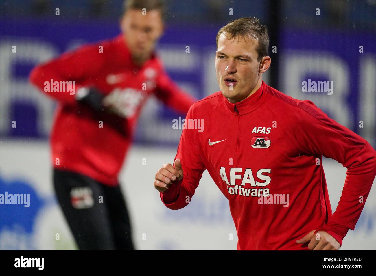 EINDHOVEN, PAESI BASSI - NOVEMBRE 26: Thijs Oosting di AZ U23 prima della partita olandese Keukenkampioendivisie tra FC Eindhoven e Jong AZ Alkmaar allo stadio Jan Louwers il 26 Novembre 2021 a Eindhoven, Paesi Bassi (Foto di Joris Verwijst/Orange Pictures) credito: Orange Pics BV/Alamy Live News Foto Stock