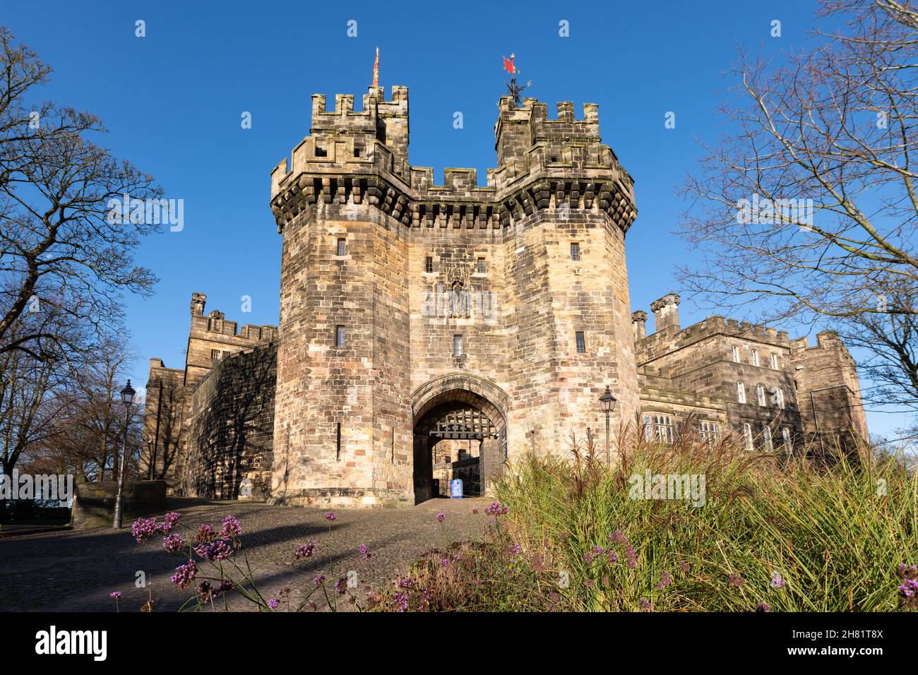 Lancaster Castle, Lancaster, Lancashire, Inghilterra, Regno Unito Foto Stock