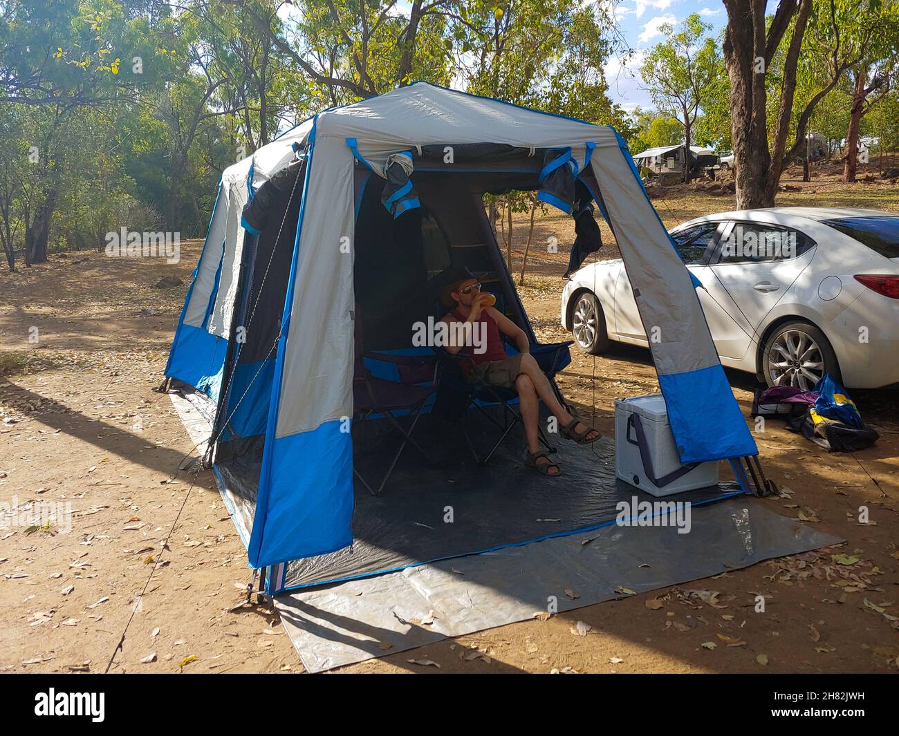 Campeggio nella bush dell'Australia Foto Stock