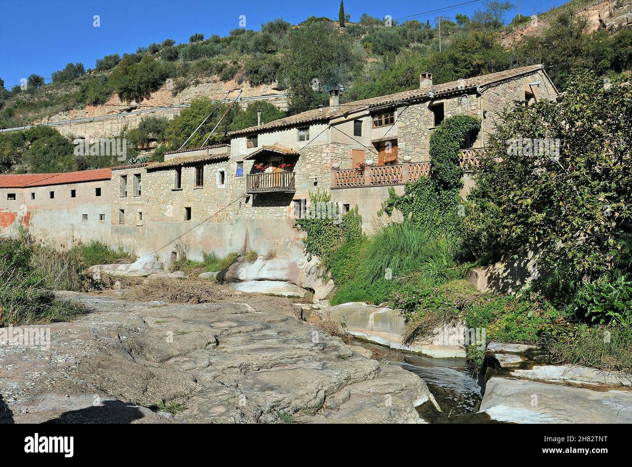 Casa-museo El Molí del Mig de Mura nella regione di Bages, provincia di Barcellona, Catalogna, Spagna Foto Stock
