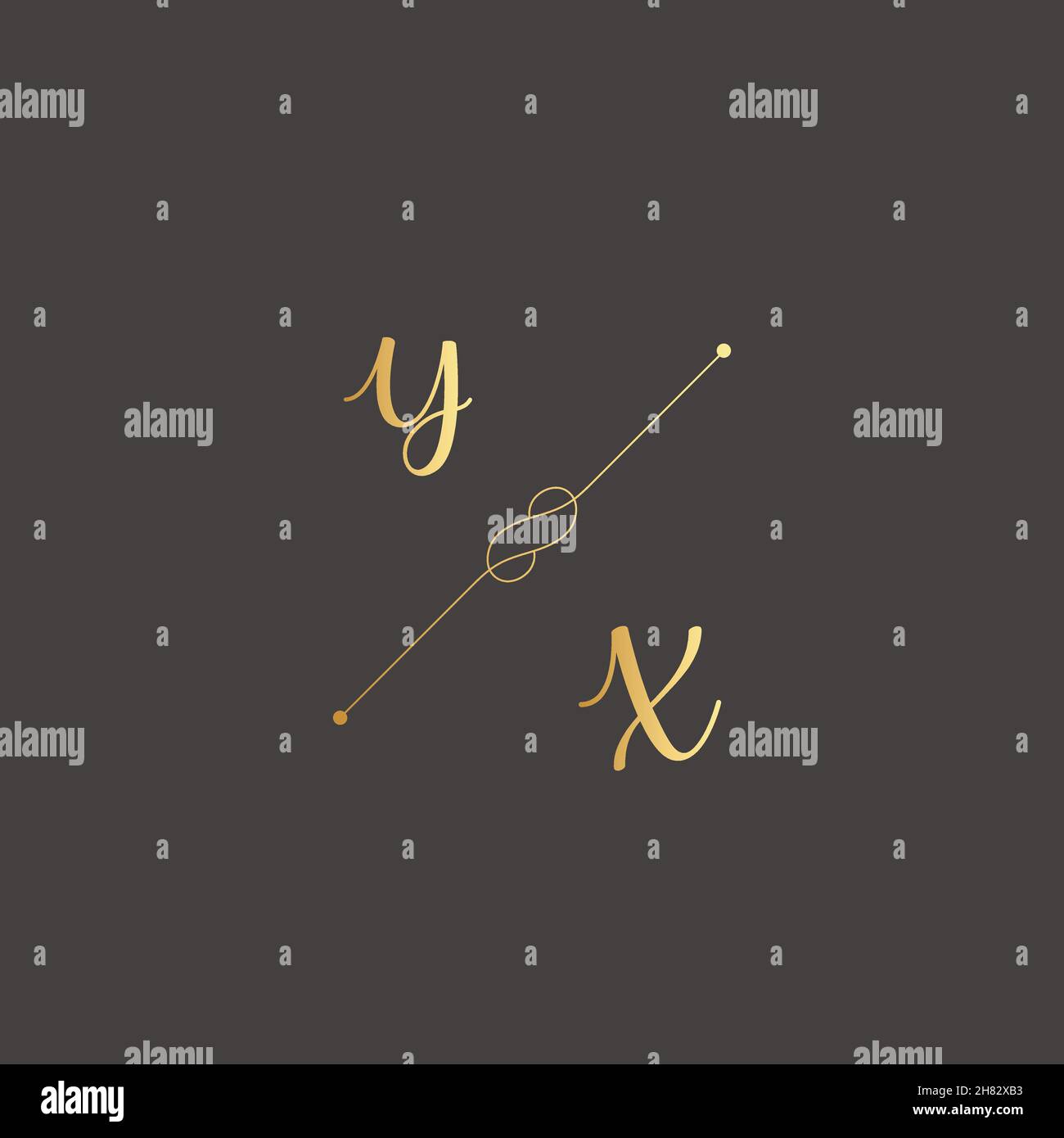 YX iniziali lettera alfabeto acquerello logo marchio collezione set, modello di logotipo femminile in elegante stile artistico. Design femminile con logo di lusso Illustrazione Vettoriale
