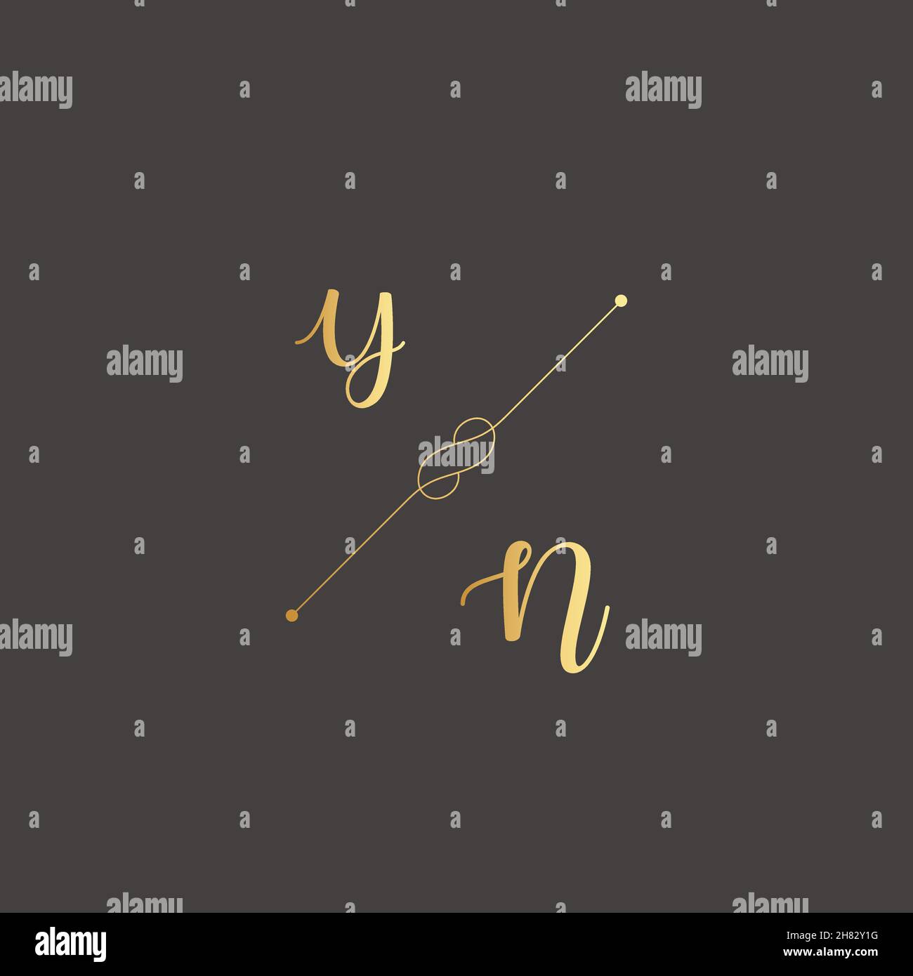 YN iniziali lettera alfabeto acquerello logo marchio collezione set, modello di logotipo femminile in elegante stile artistico. Design femminile con logo di lusso Illustrazione Vettoriale