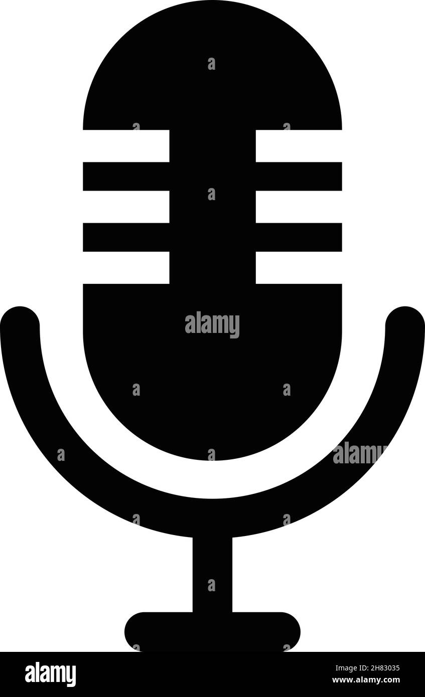 Icona del microfono utilizzata da cantanti e celebrità. Semplice e può essere utilizzato in numerose scene. Illustrazione Vettoriale