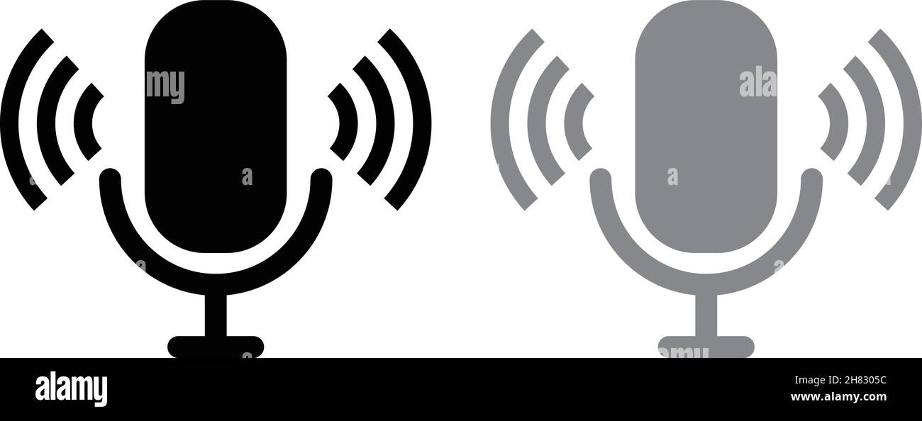 È possibile utilizzarlo per enfatizzare l'icona del microfono o per integrarla nell'atmosfera. Illustrazione Vettoriale