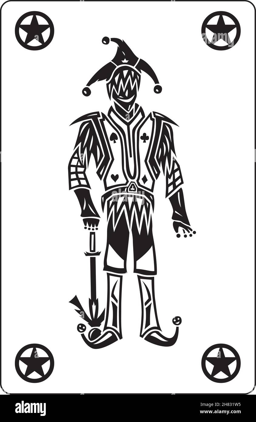 Il Joker, carta da gioco nel vettore Illustrazione Vettoriale