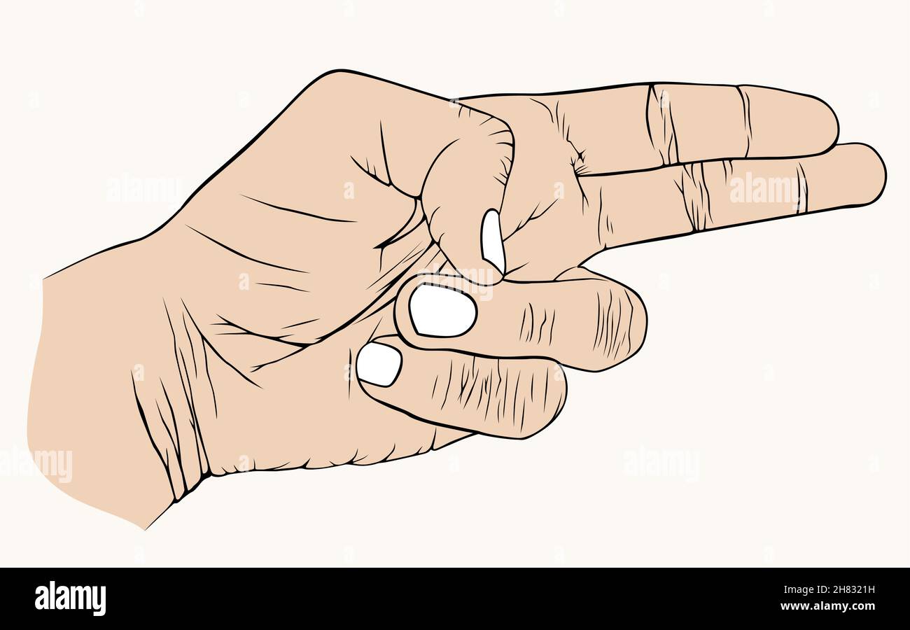 Mano con simbolico, uccidere, aggressione, ordine Illustrazione Vettoriale