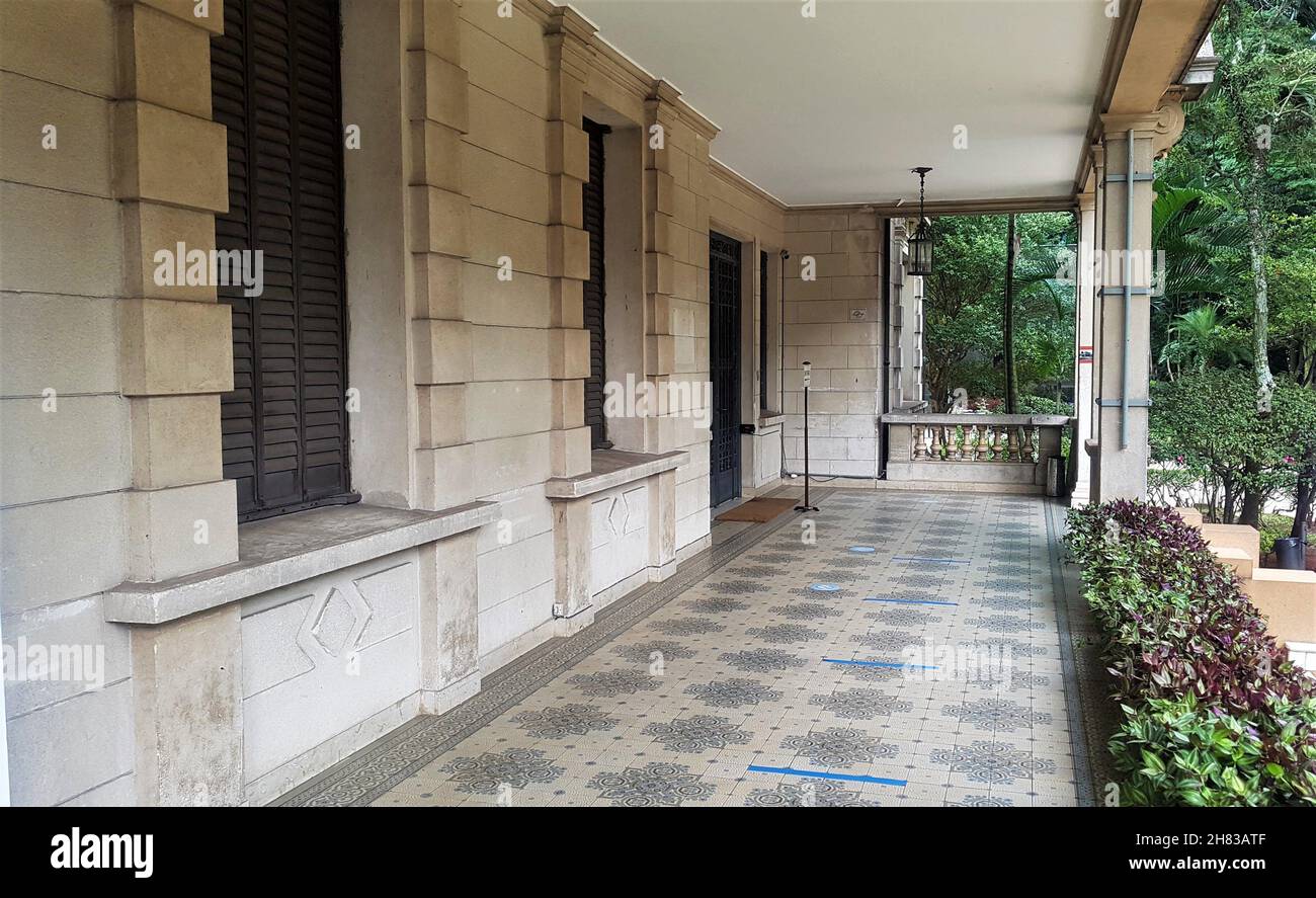 Casa das Rosas : balcone al piano terra. São Paulo, São Paulo, Brasile. Foto Stock