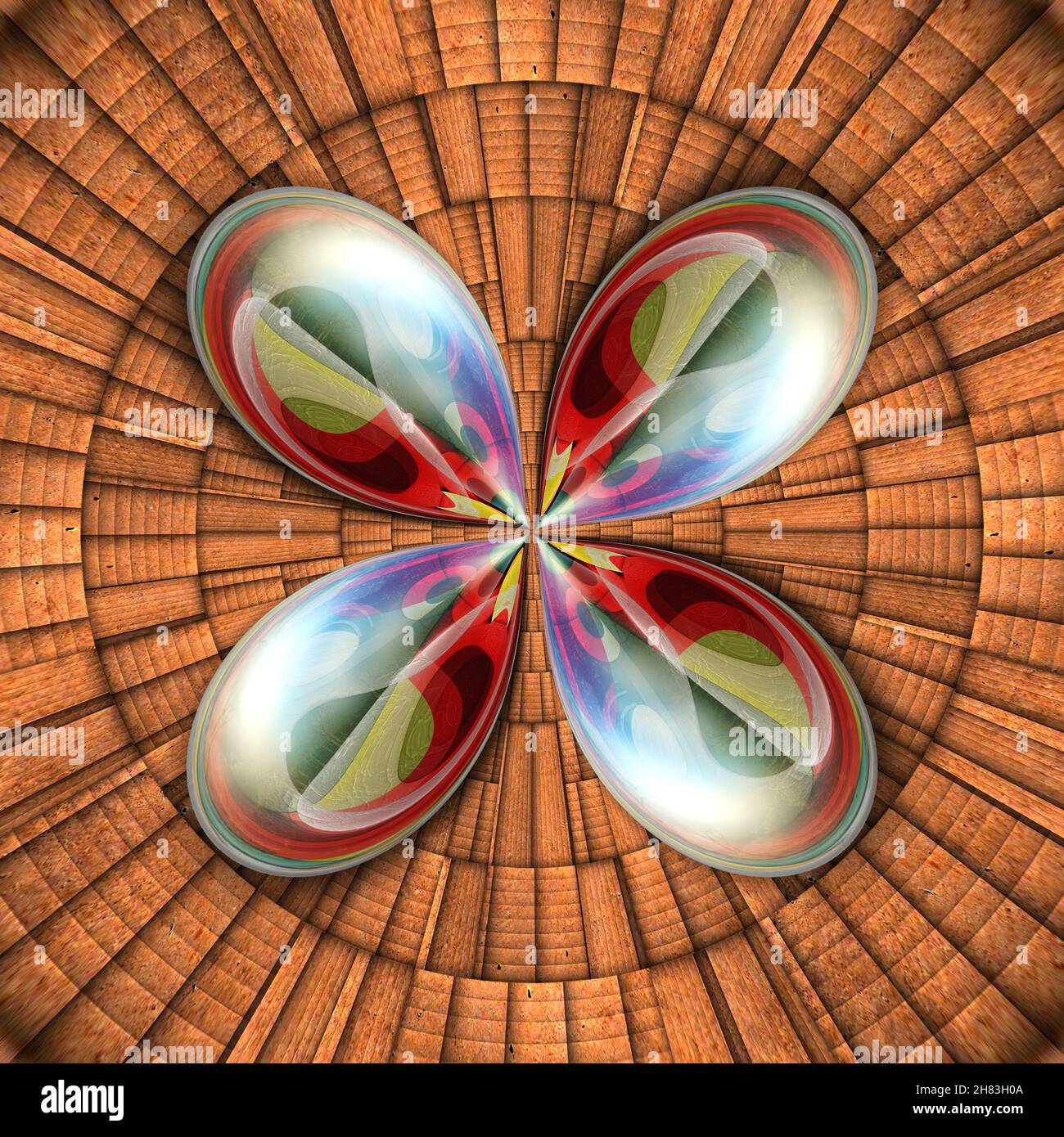 3D illustrazione di ornamento lucida sulla trama piastrella di sfondo Foto Stock