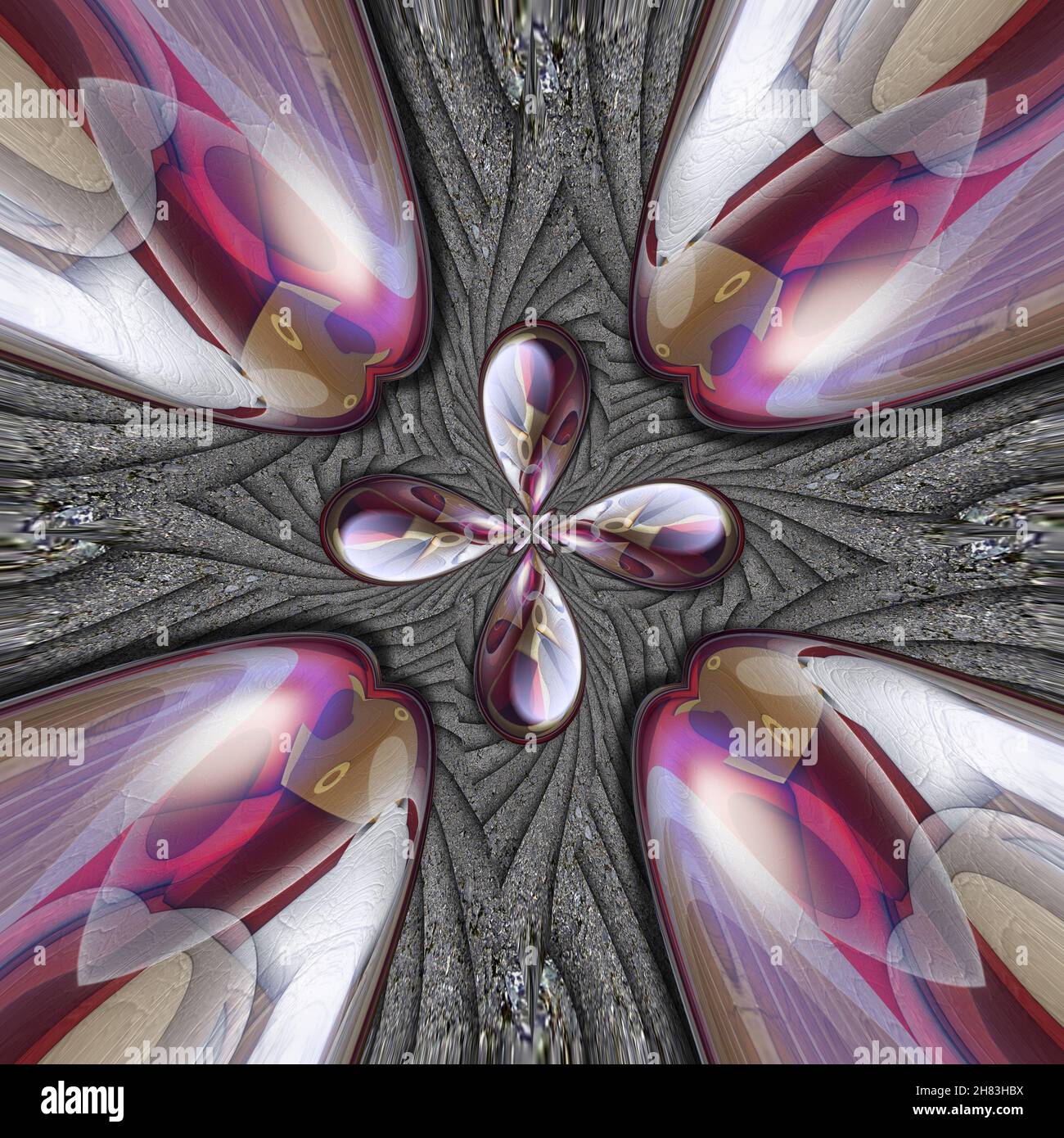 3D illustrazione di ornamento lucida sulla trama piastrella di sfondo Foto Stock