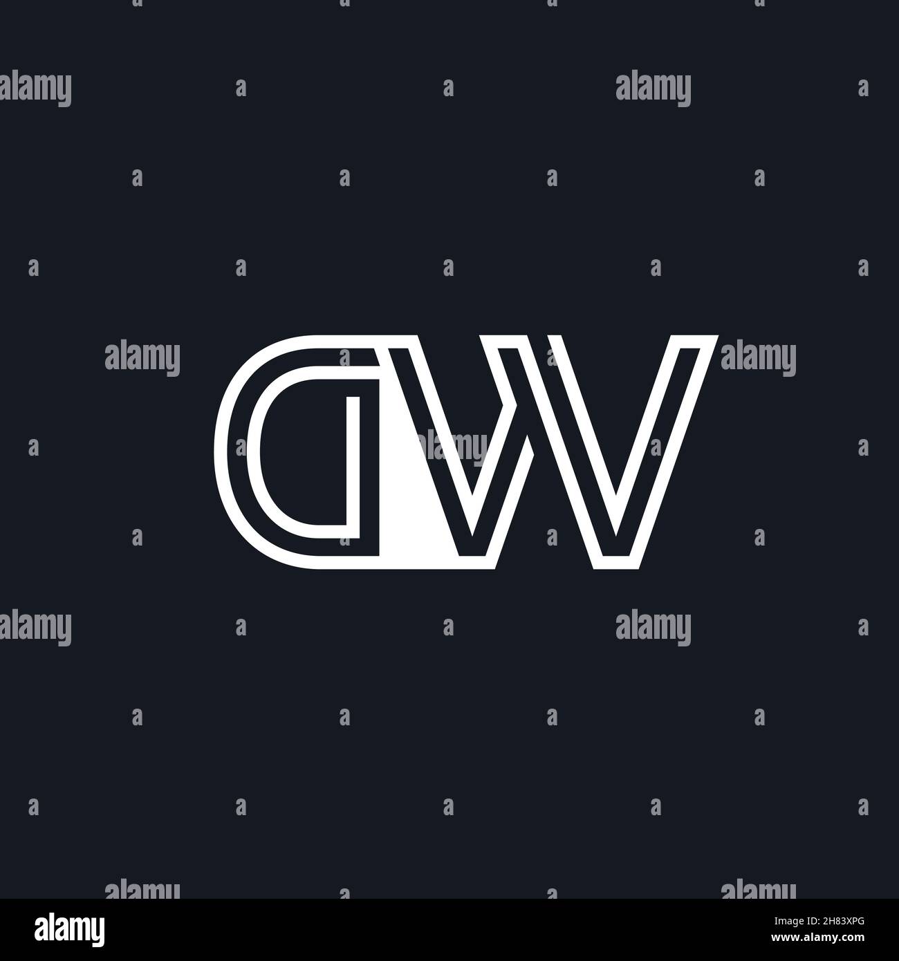 Innovativo logo DW iniziale professionale. Monogramma minimale ed elegante. Simbolo e cartello Premium Business Artistic Alphabet Illustrazione Vettoriale
