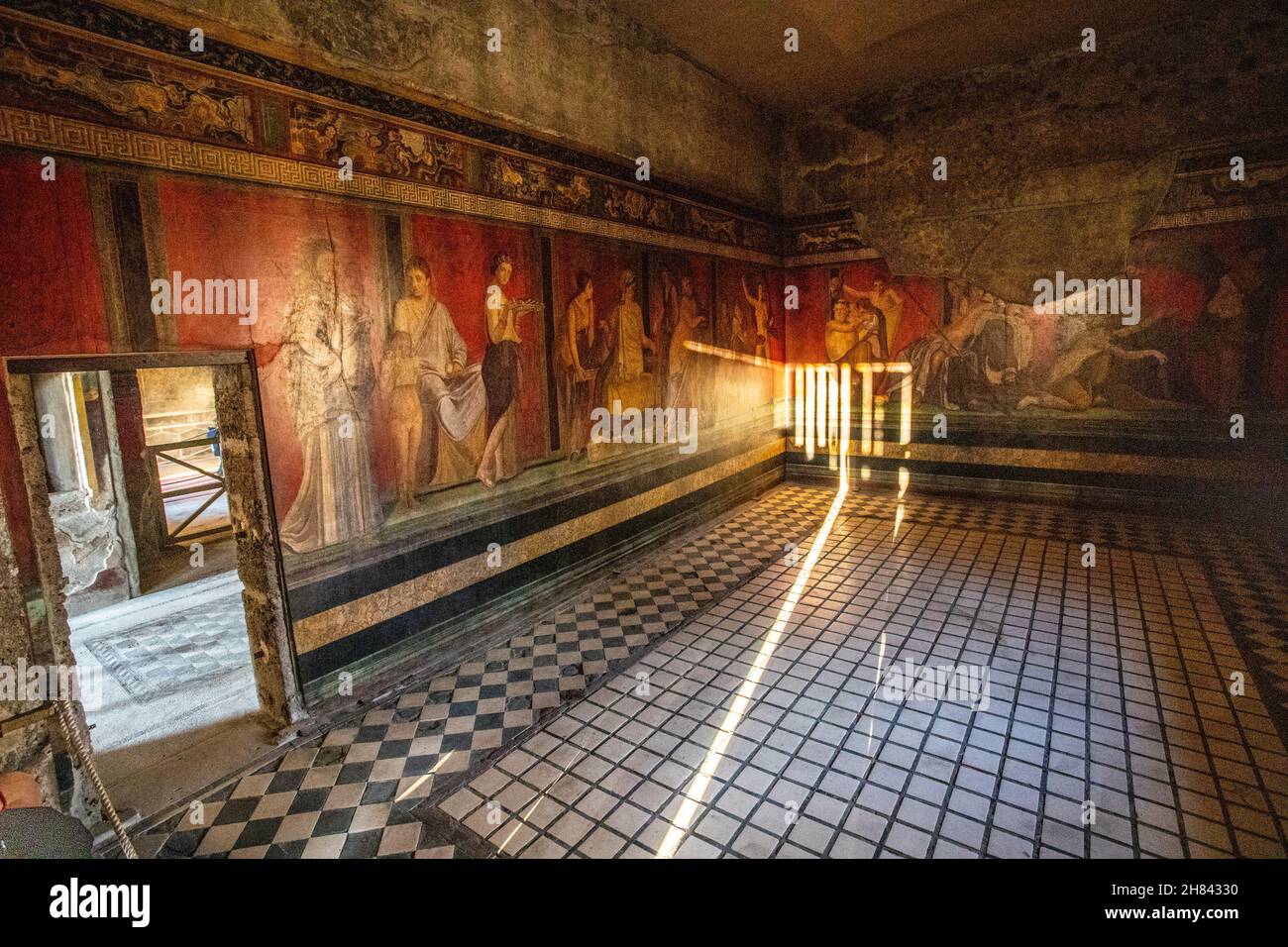 Villa dei Misteri Pompei, Italia Foto Stock