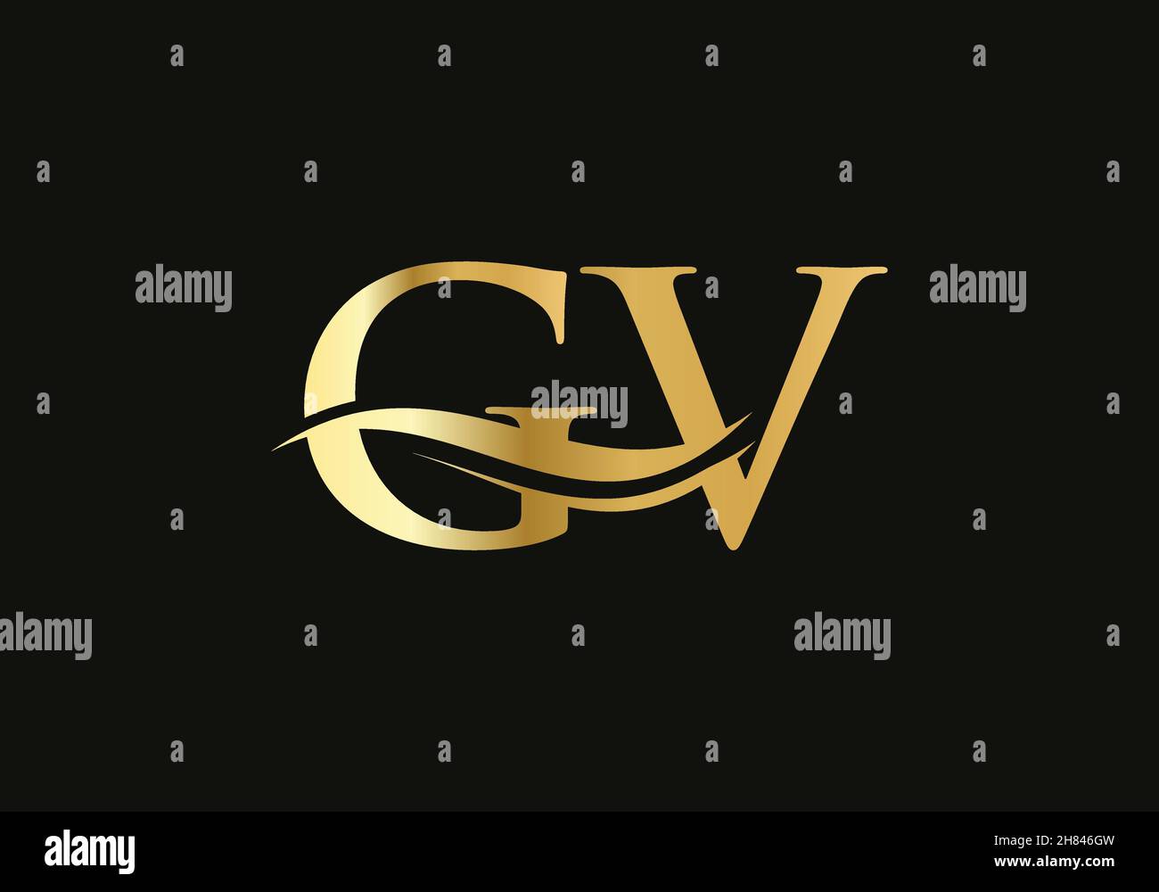 Lettera iniziale GV Linked Logo per l'identità aziendale e aziendale. Modern Letter GV Logo Vector Template con moderno trendy Illustrazione Vettoriale
