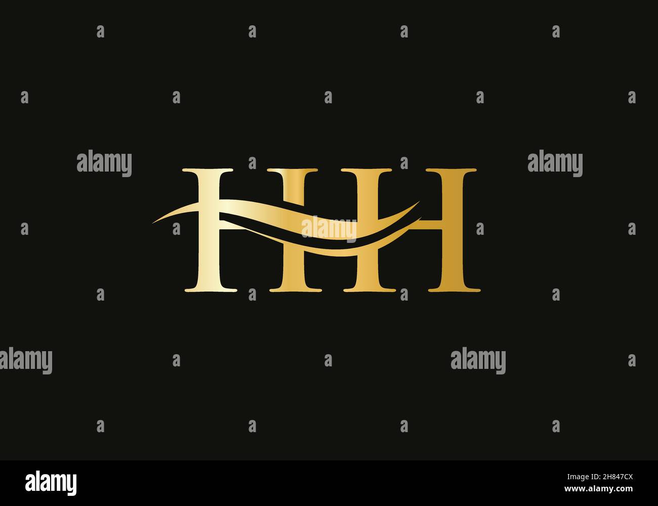 Lettera iniziale del monogramma HH disegno del logo Vector. Design con logo HH Letter moderno e alla moda Illustrazione Vettoriale