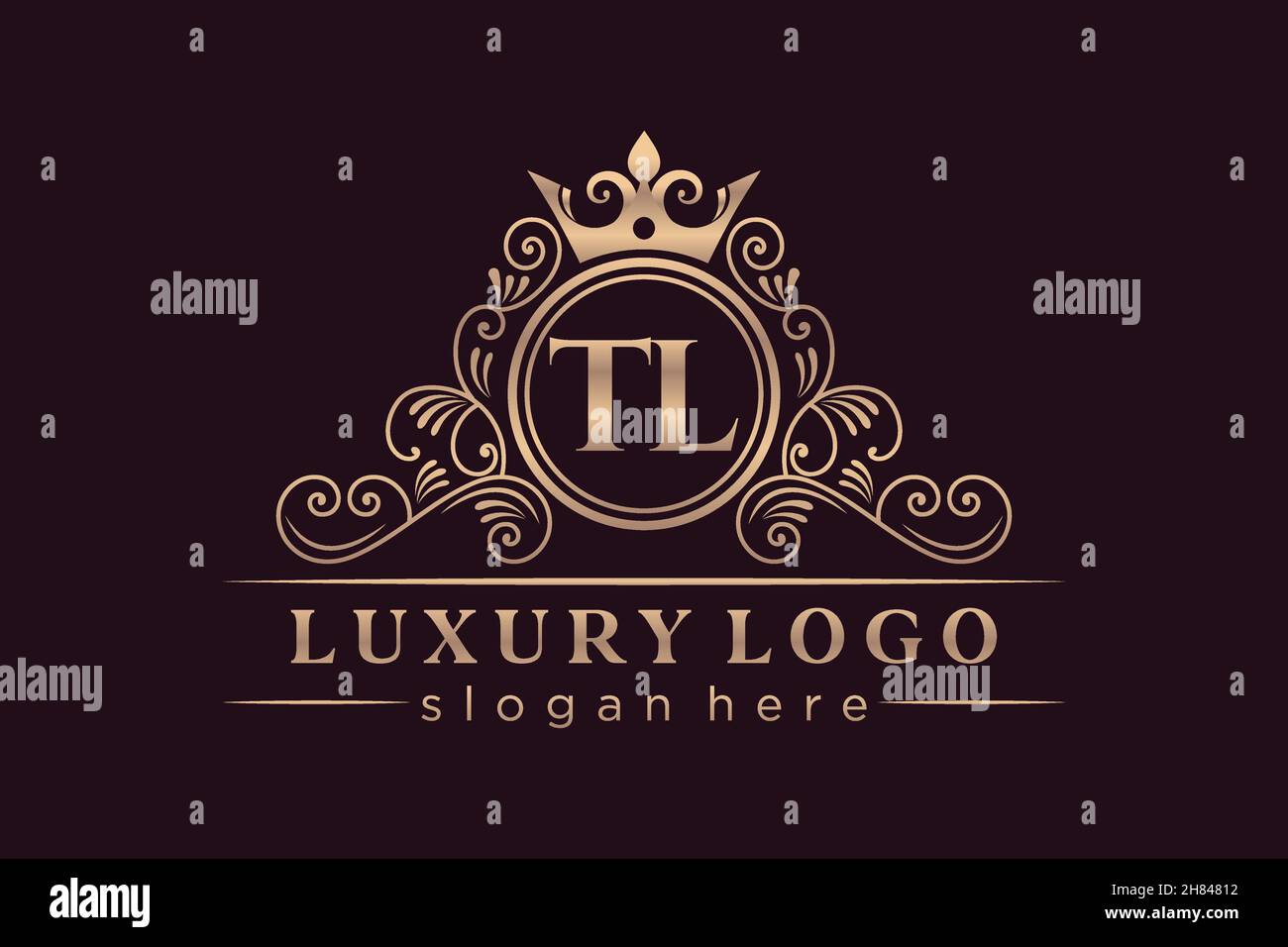 TL Initial Letter Oro calligrafico femminile floreale a mano araldico monogramma antico vintage stile lusso logo design Premium Illustrazione Vettoriale