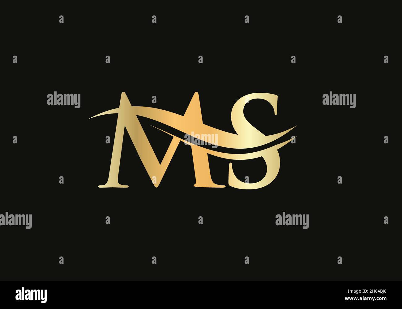 Logo MS Linked per l'identità aziendale e aziendale. Creative Letter MS logo Vector Illustrazione Vettoriale