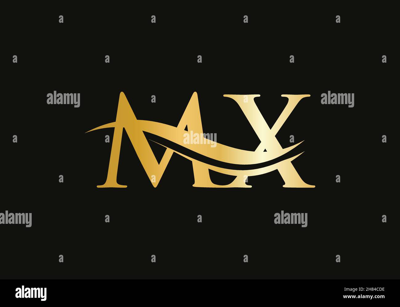 MX Linked Logo per l'identità aziendale e aziendale. Creative Letter MX Logo Vector Illustrazione Vettoriale