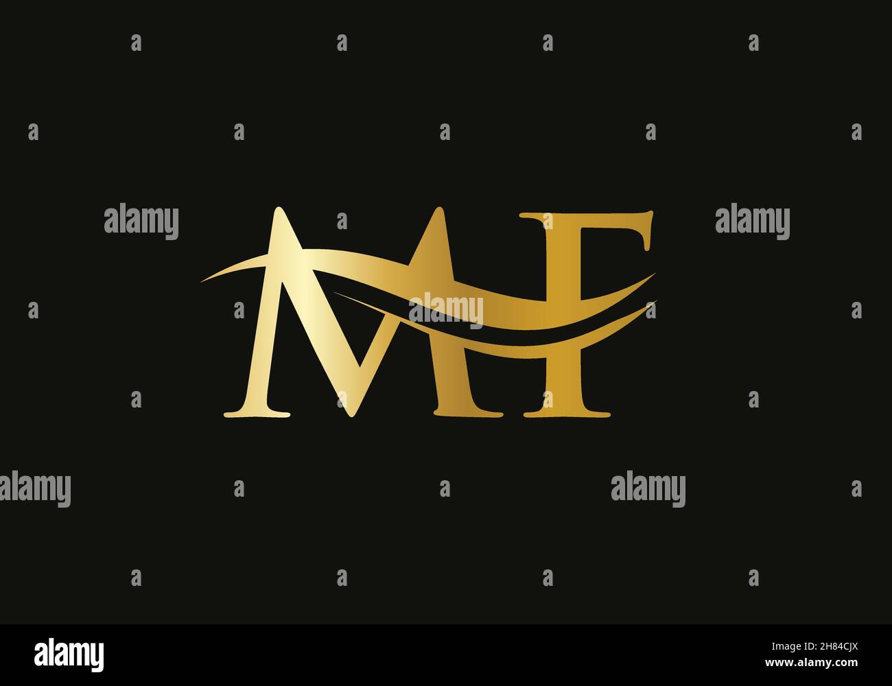 Vector con logo MF con lettere moderne. Design iniziale con logo MF a lettere collegate con un design creativo, minimalista e moderno alla moda Illustrazione Vettoriale