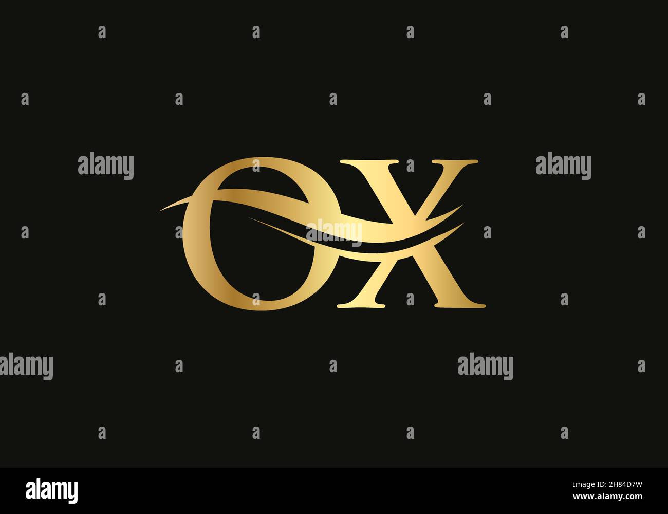 LOGO COLLEGATO DI OX per l'identità aziendale e aziendale. Creative Letter OX logo Vector Illustrazione Vettoriale