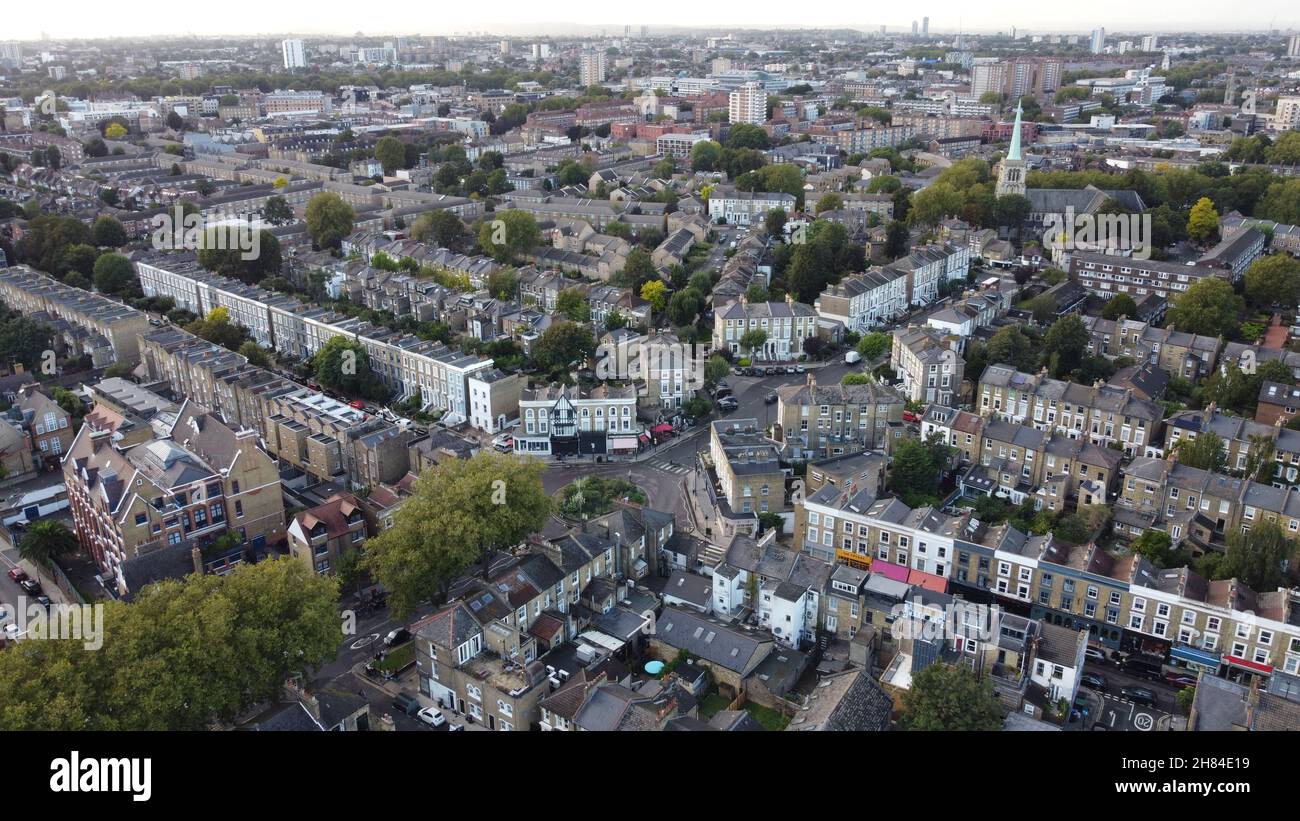 Hackney Victoria Park area East London UK Aerial Foto Stock