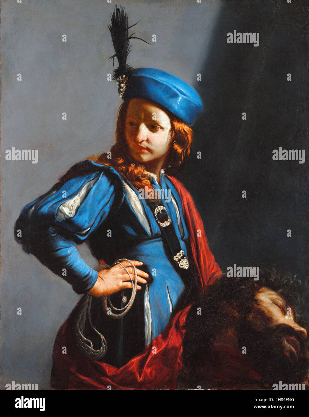 Davide con la testa di Golia di Guido Cagnacci (1601-1663), olio su tela, c.1645-50 Foto Stock