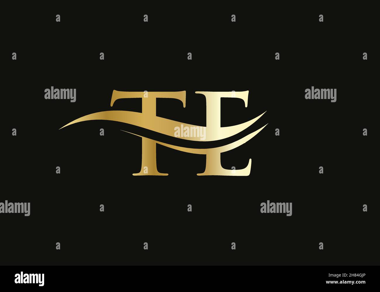 Modello vettoriale di disegno iniziale del marchio di commercio della lettera di TE con trendy minimal e moderno. Logo TE Illustrazione Vettoriale