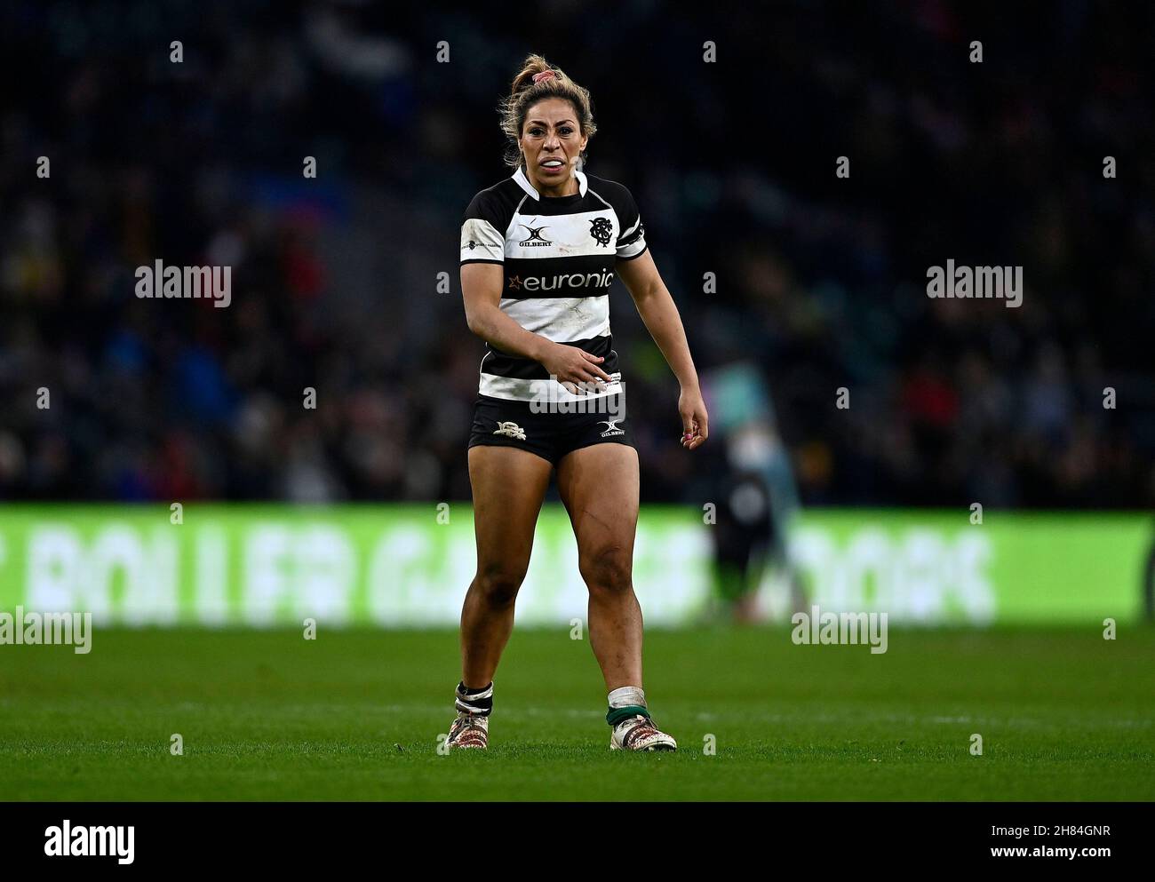 Twickenham, Regno Unito. 27 novembre 2021. Autunno Rugby Internazionale. Barbari Donne V Springbok Donne. Stadio di Twickenham. Londra. Sene Naoupu (Barbari e Leinster). Credit: Sport in immagini/Alamy Live News Foto Stock